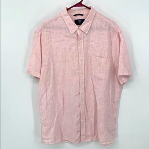Linen Button-Front Trim Fit Shirt by 1901 Men’s XL
